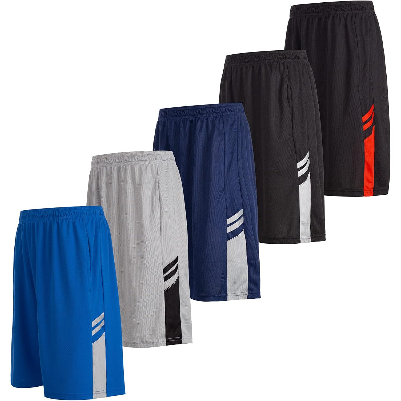 5 Pack Performance Athletic Shorts – Lightweight Wear With Pockets-Waves And Trunks