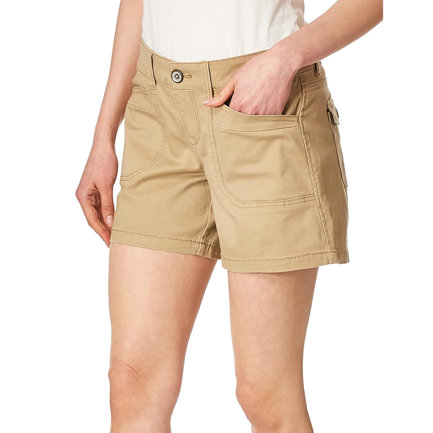 Button Style Comfy Stretchable Shorts For Women