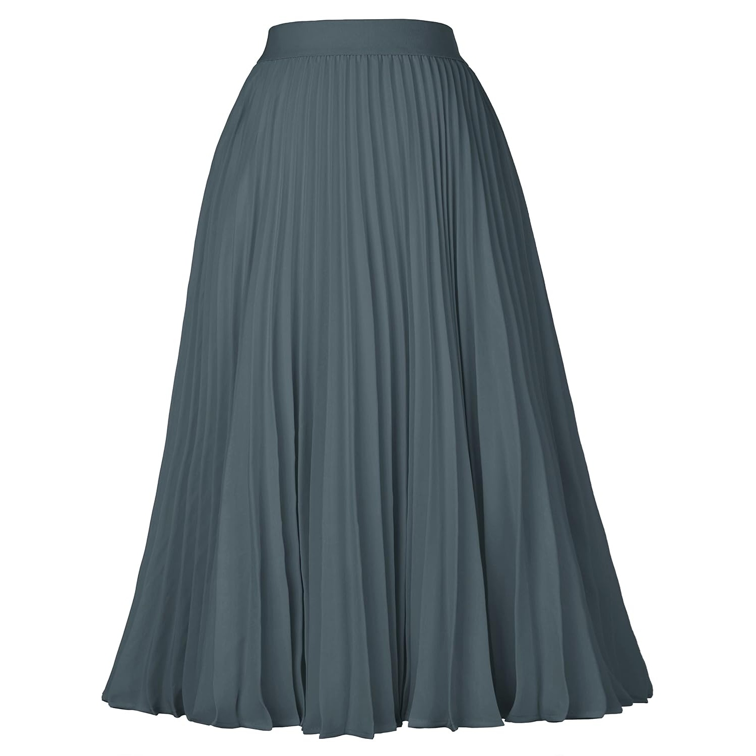 Pleated High Lengt Midi Skirt For Women