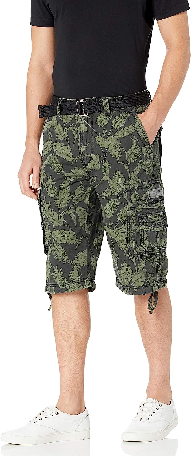 Belted Cargo Shorts With Adjustable Cuffs-Waves And Trunks