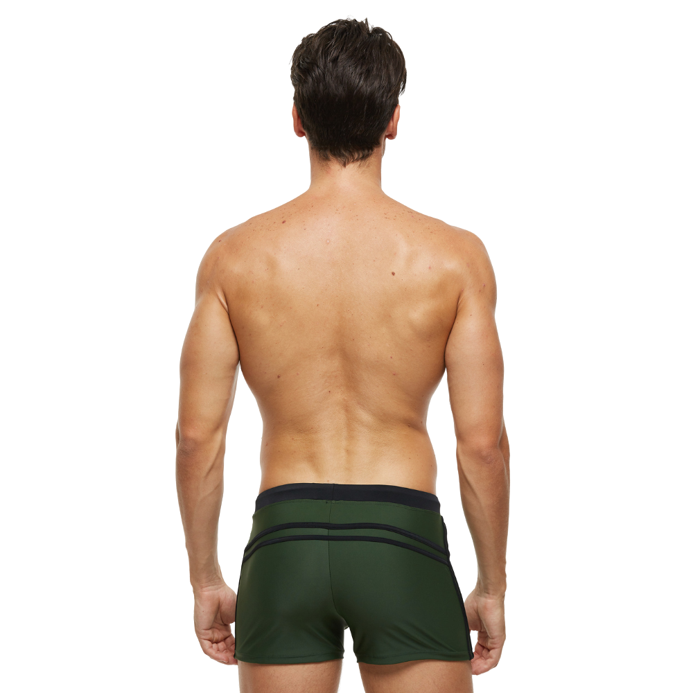 Army Green String Summer Brief-Waves And Trunks
