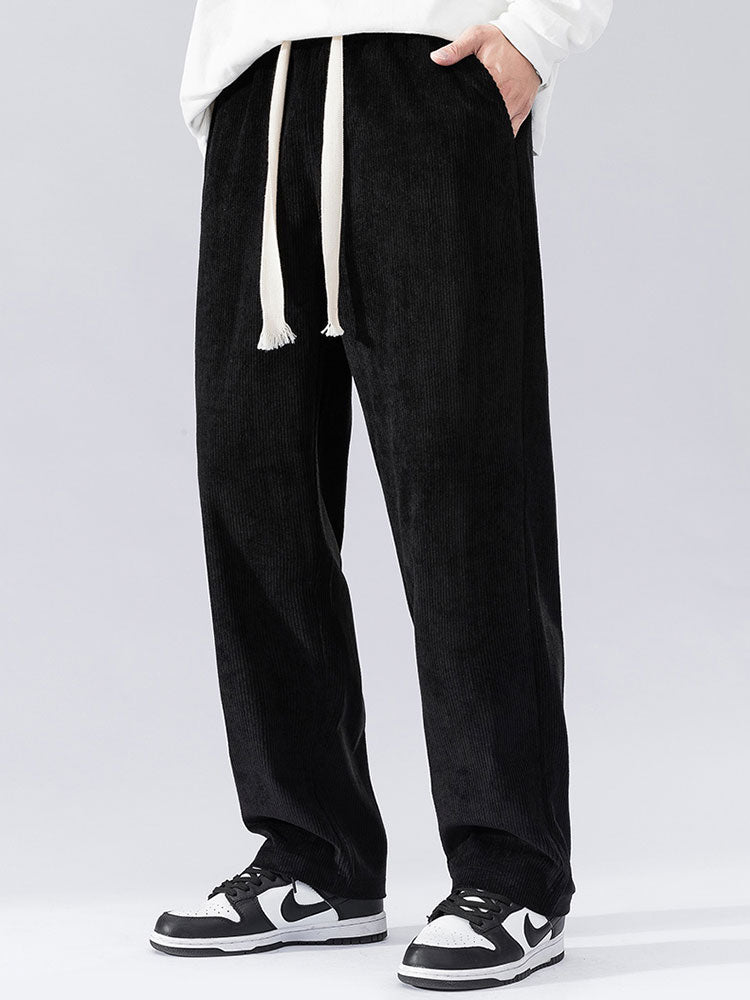 Straight Leg Corduroy Pants-Waves And Trunks