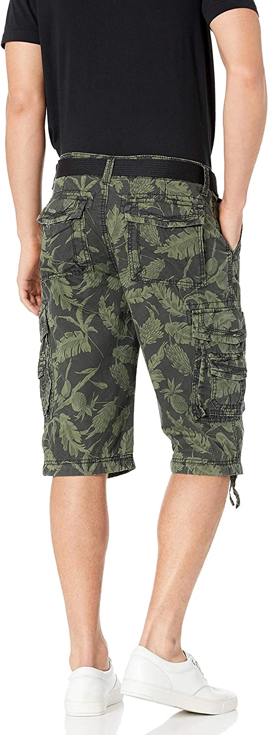 Belted Cargo Shorts With Adjustable Cuffs-Waves And Trunks