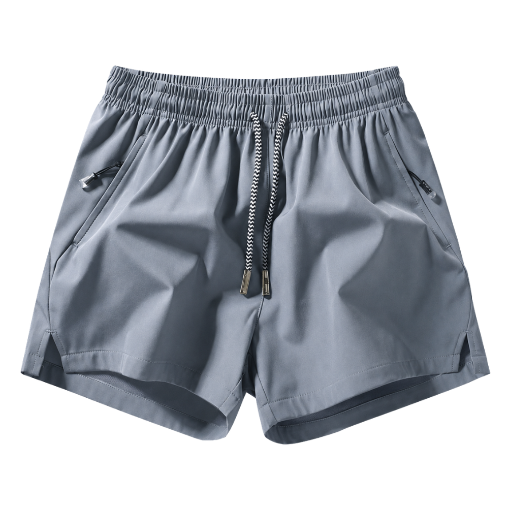 Fit Shorts With Zipper And Drawstring For Men