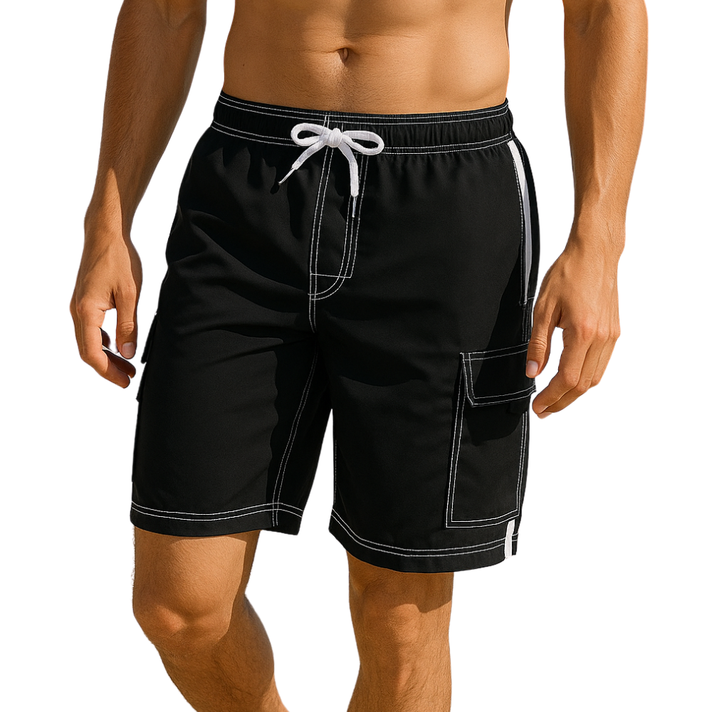 Side Stripe Cargo Swim Short