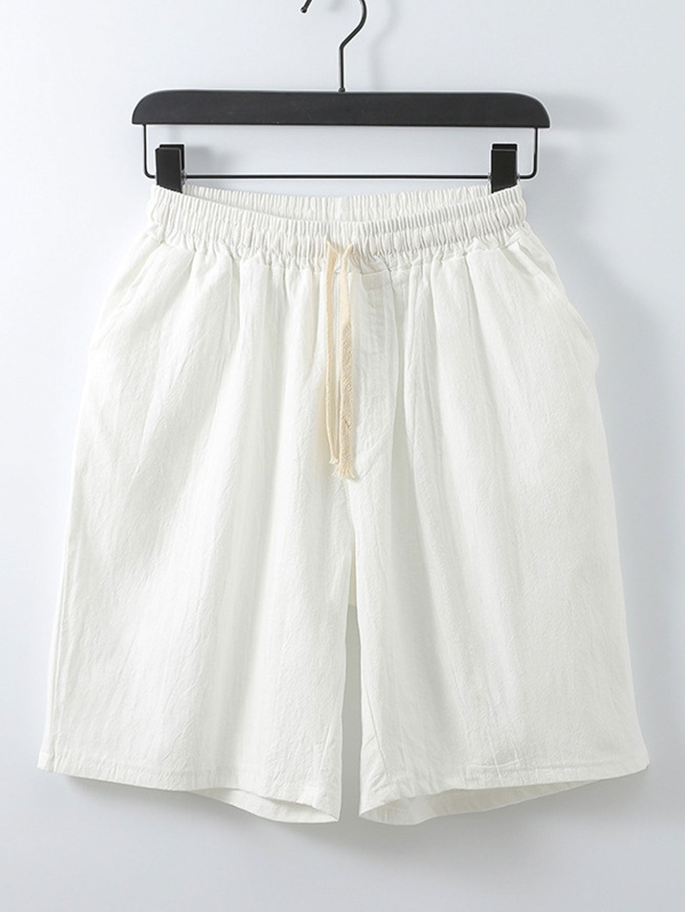 Classic Cotton Shorts With Drawstring-Waves And Trunks