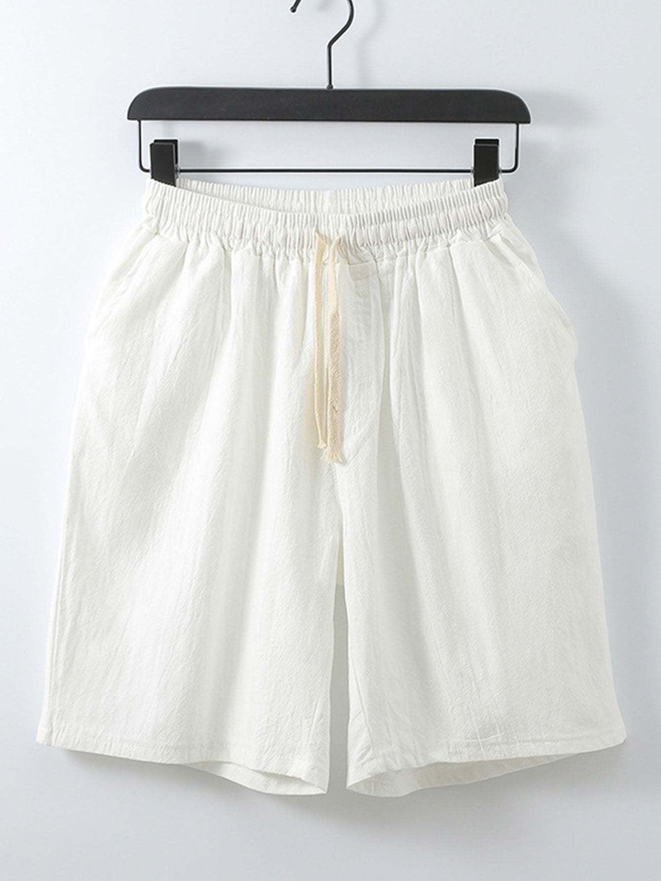 Classic Cotton Shorts With Drawstring-Waves And Trunks