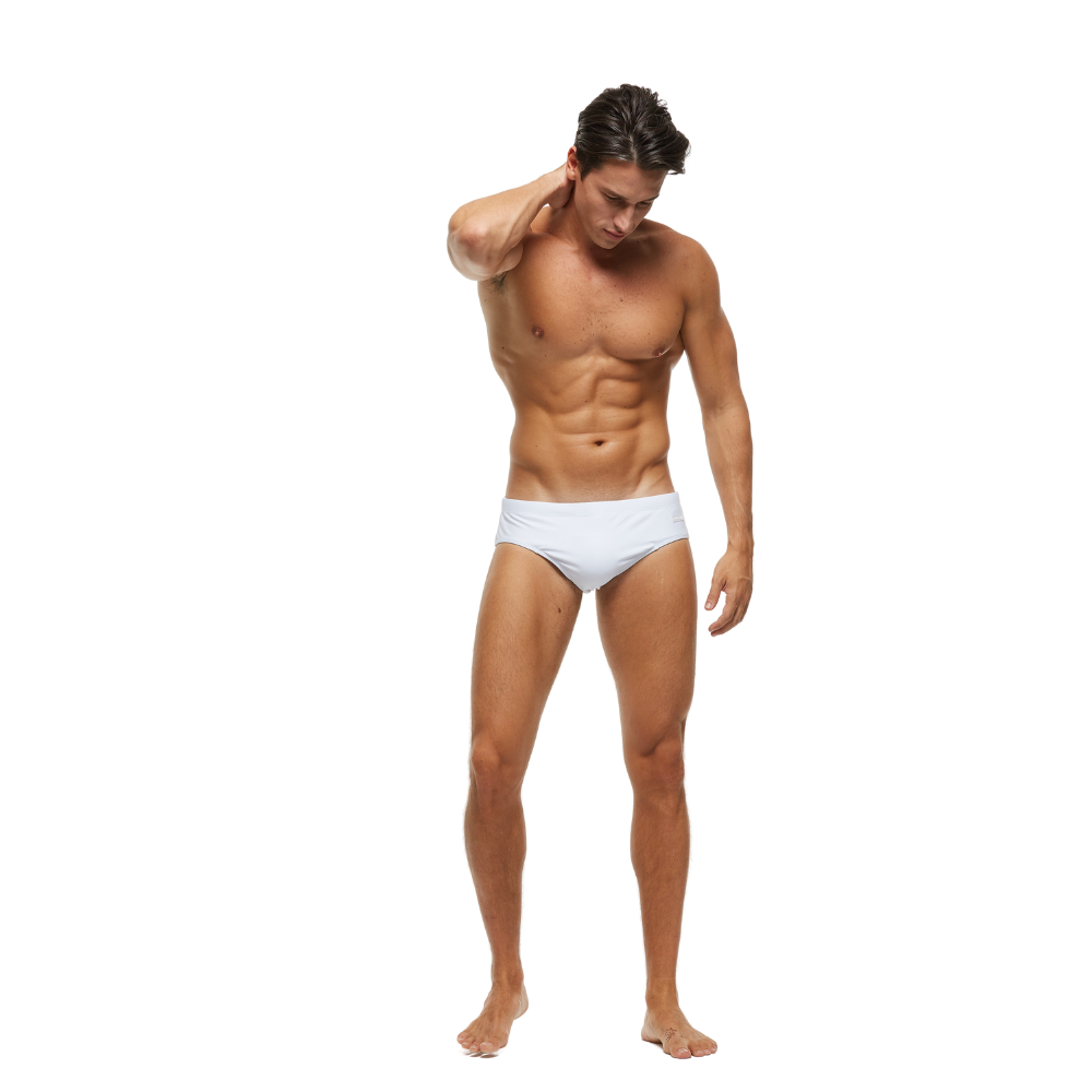 Solid White String Summer Brief-Waves And Trunks