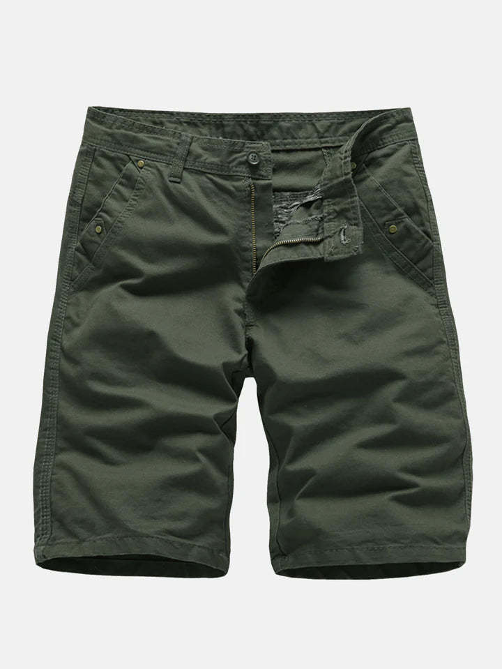 Chino Shorts With Stud Pocket-Waves And Trunks