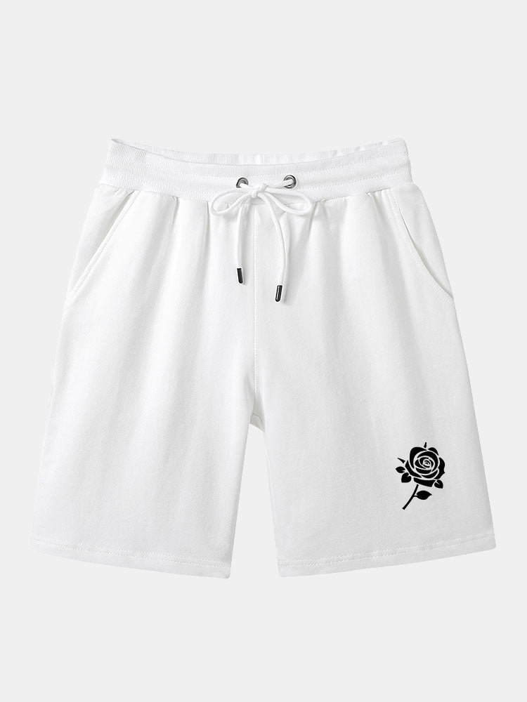 Rose Printed Mid Length Shorts-Waves And Trunks