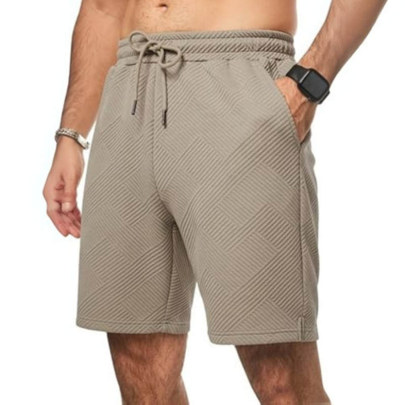 Geometric Texture Casual Shorts – Where Style Meets Comfort-Waves And Trunks