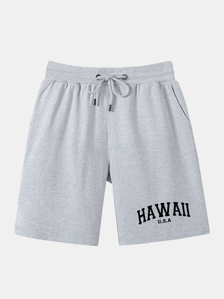Hawaii Print Mid Length Shorts-Waves And Trunks