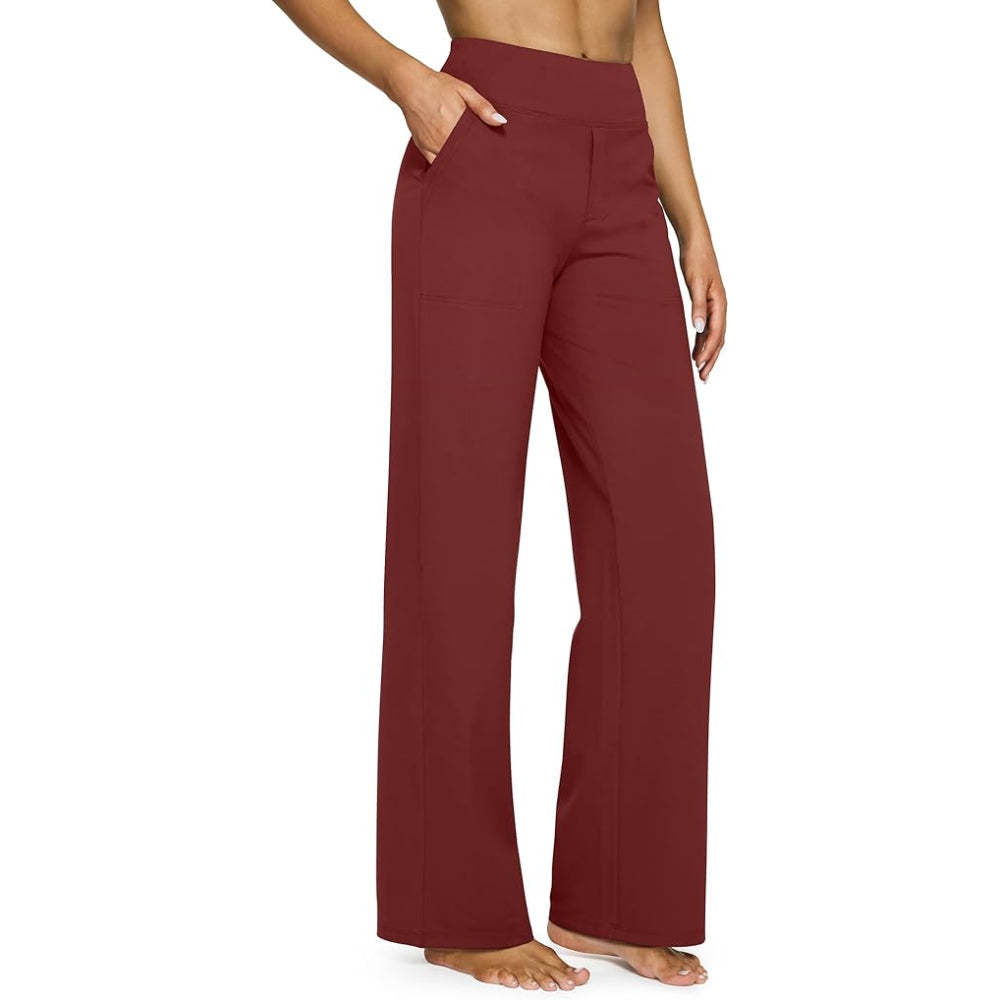 Comfortable Fit Yoga Pants With Pockets-Waves And Trunks