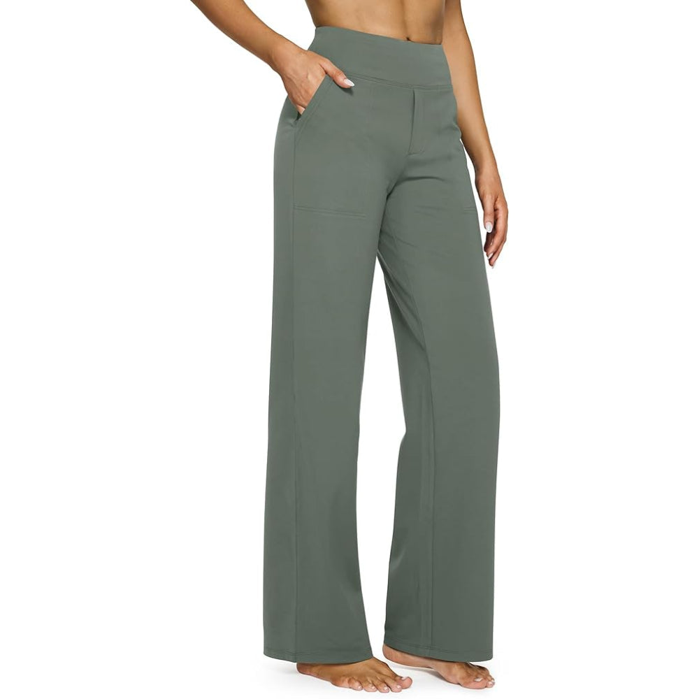 Comfortable Fit Yoga Pants With Pockets-Waves And Trunks