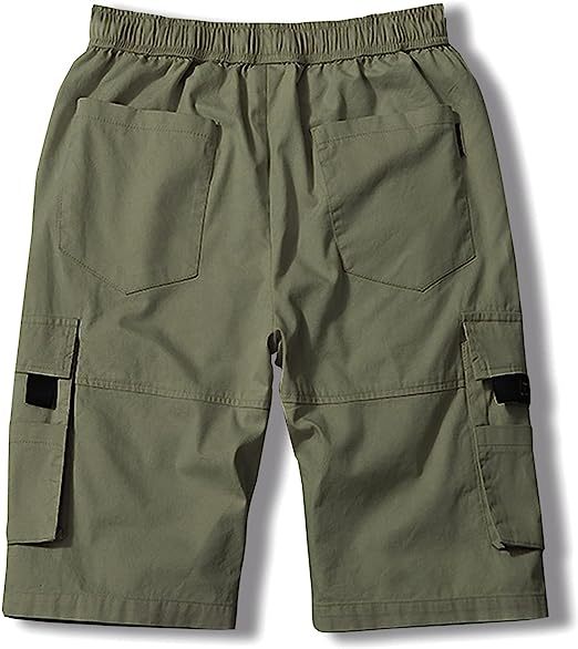 Elastic Waist Cargo Shorts-Waves And Trunks