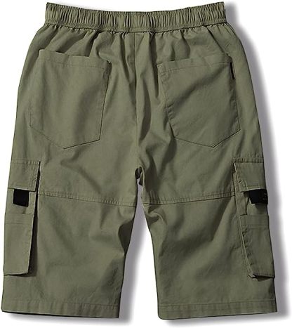 Elastic Waist Cargo Shorts-Waves And Trunks