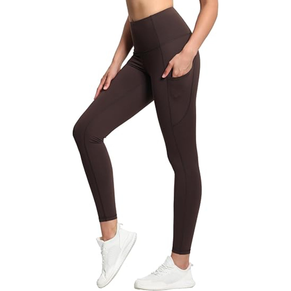 Stretchable Yoga Pants With Pockets For Workout And Running-Waves And Trunks