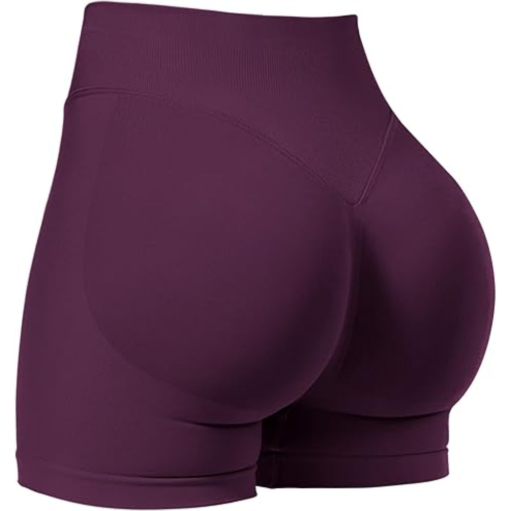 Seamless Compression Shorts - High-Rise Waistband and Ruched Design-Waves And Trunks