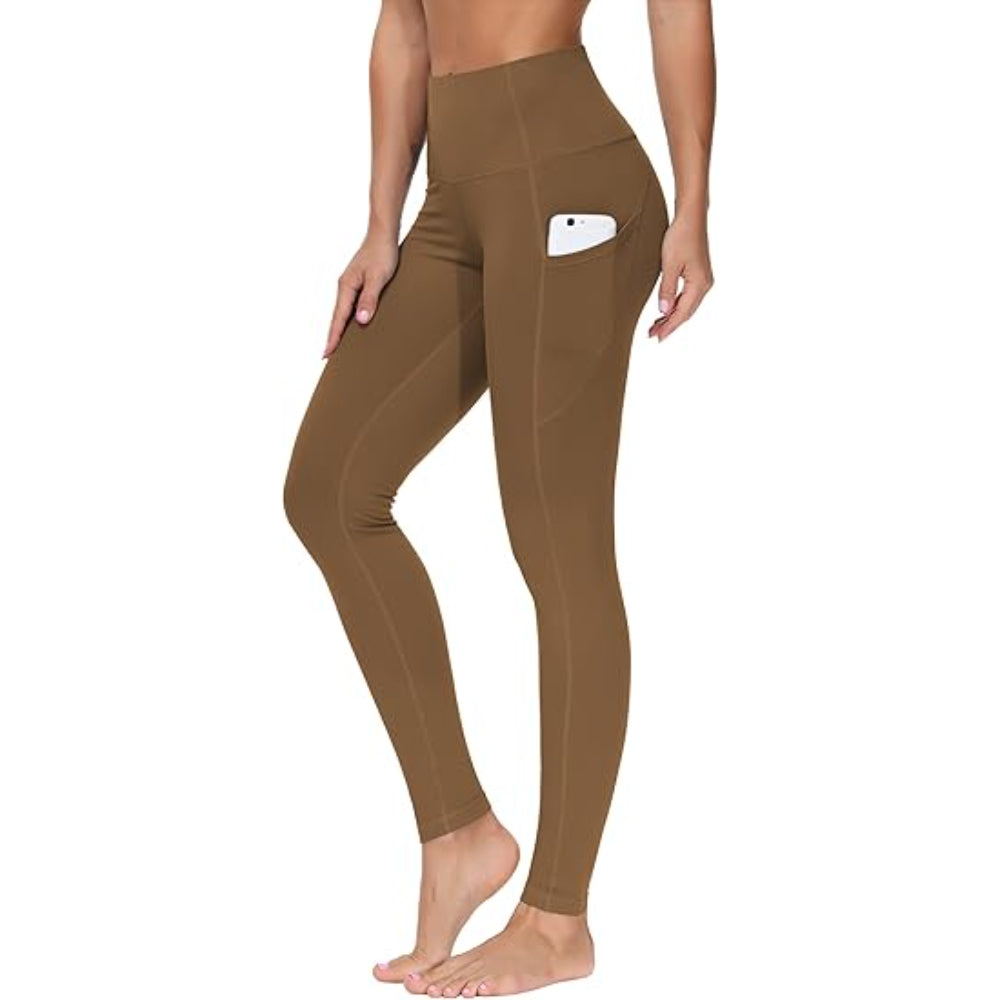 Stretchable Yoga Pants With Pockets For Workout And Running-Waves And Trunks