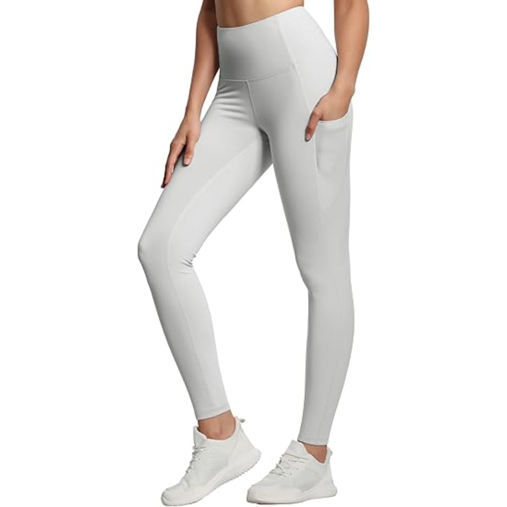 Full Length Yoga Leggings With Side Pockets For Workout-Waves And Trunks