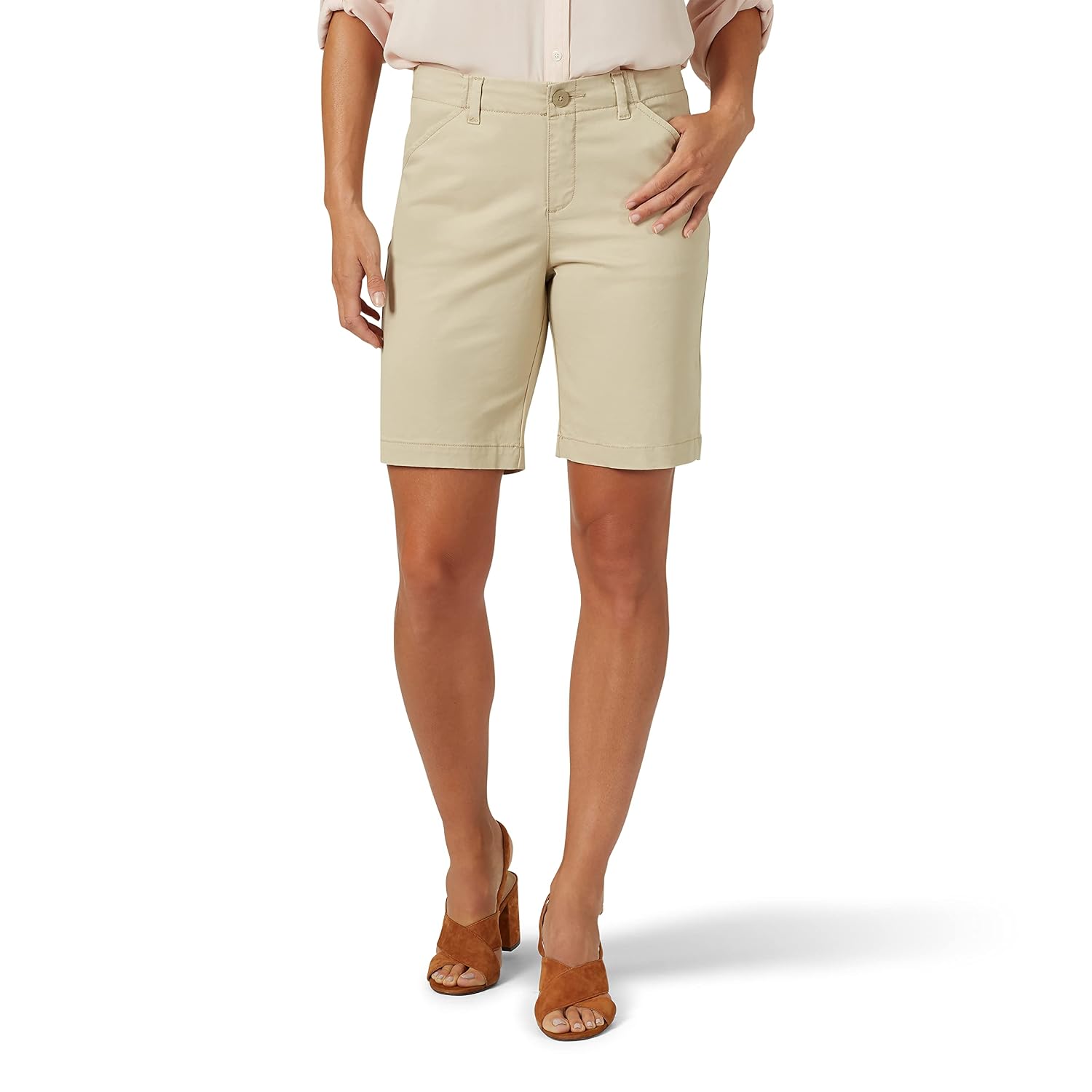 Casual Mid Rise Bermuda Shorts For Women