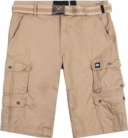 Button Closure Camo Cargo Shorts-Waves And Trunks
