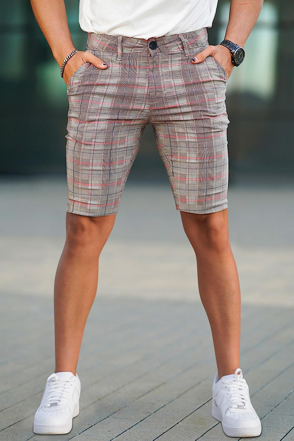 Zipper Closure Slim Fit Chino Short-Waves And Trunks