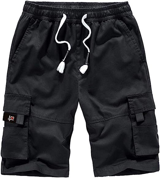 Elastic Waist Cargo Shorts-Waves And Trunks