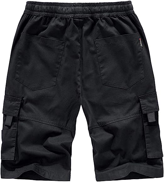 Elastic Waist Cargo Shorts-Waves And Trunks