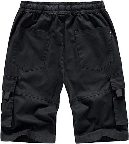 Elastic Waist Cargo Shorts-Waves And Trunks