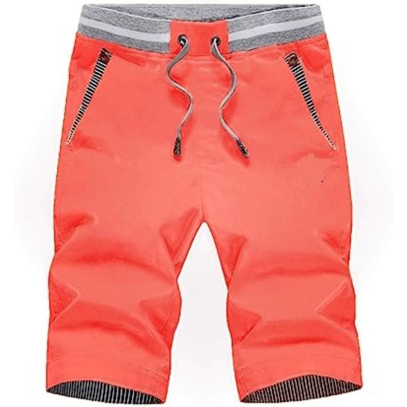 Elastic Waist and Pockets Classic Shorts-Waves And Trunks