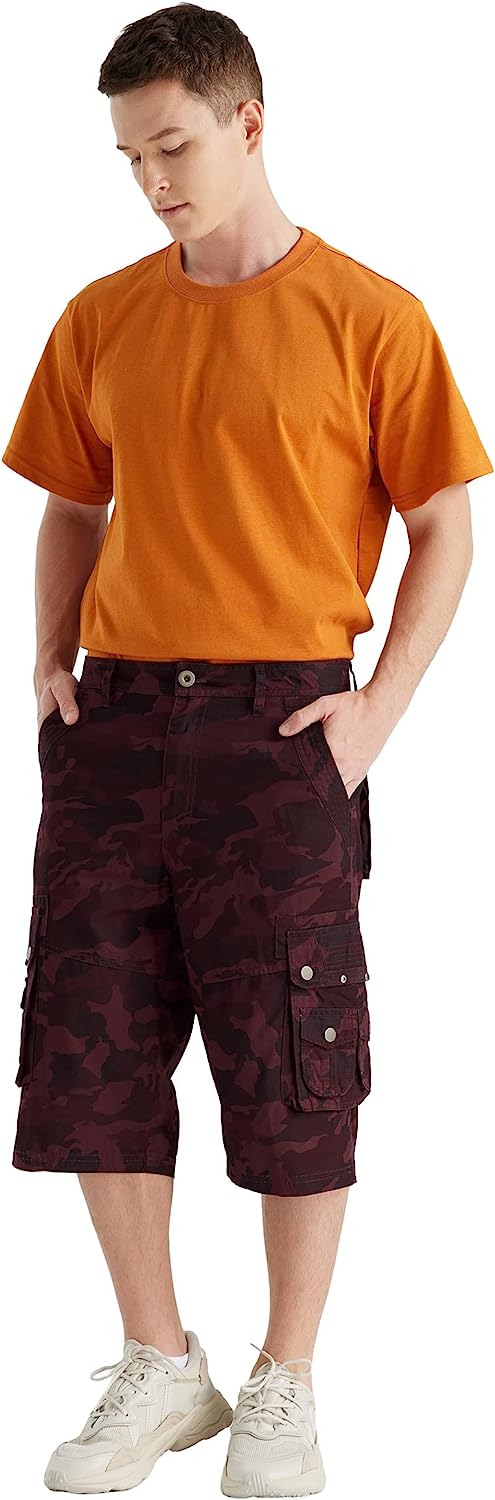 Relaxed Fit Cotton Cargo Capri Shorts-Waves And Trunks