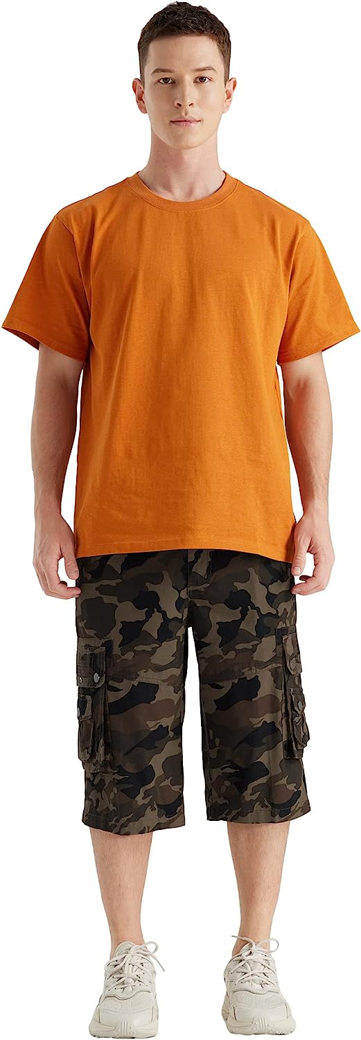 Relaxed Fit Cotton Cargo Capri Shorts-Waves And Trunks