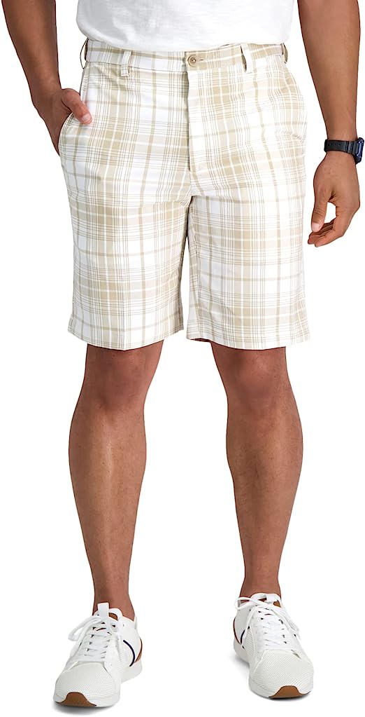 Zipper Closure Flat Front Shorts-Waves And Trunks