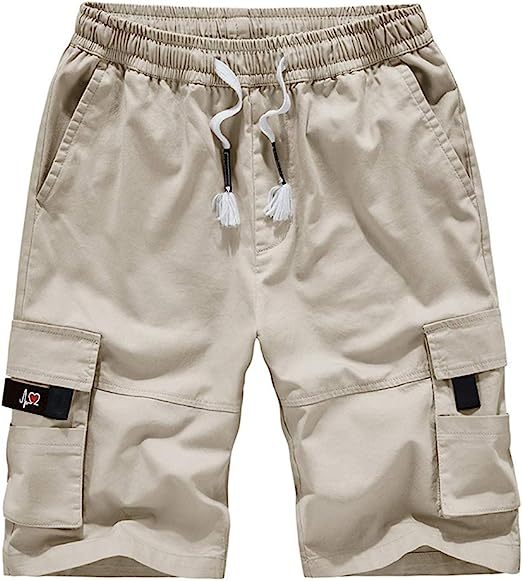 Elastic Waist Cargo Shorts-Waves And Trunks