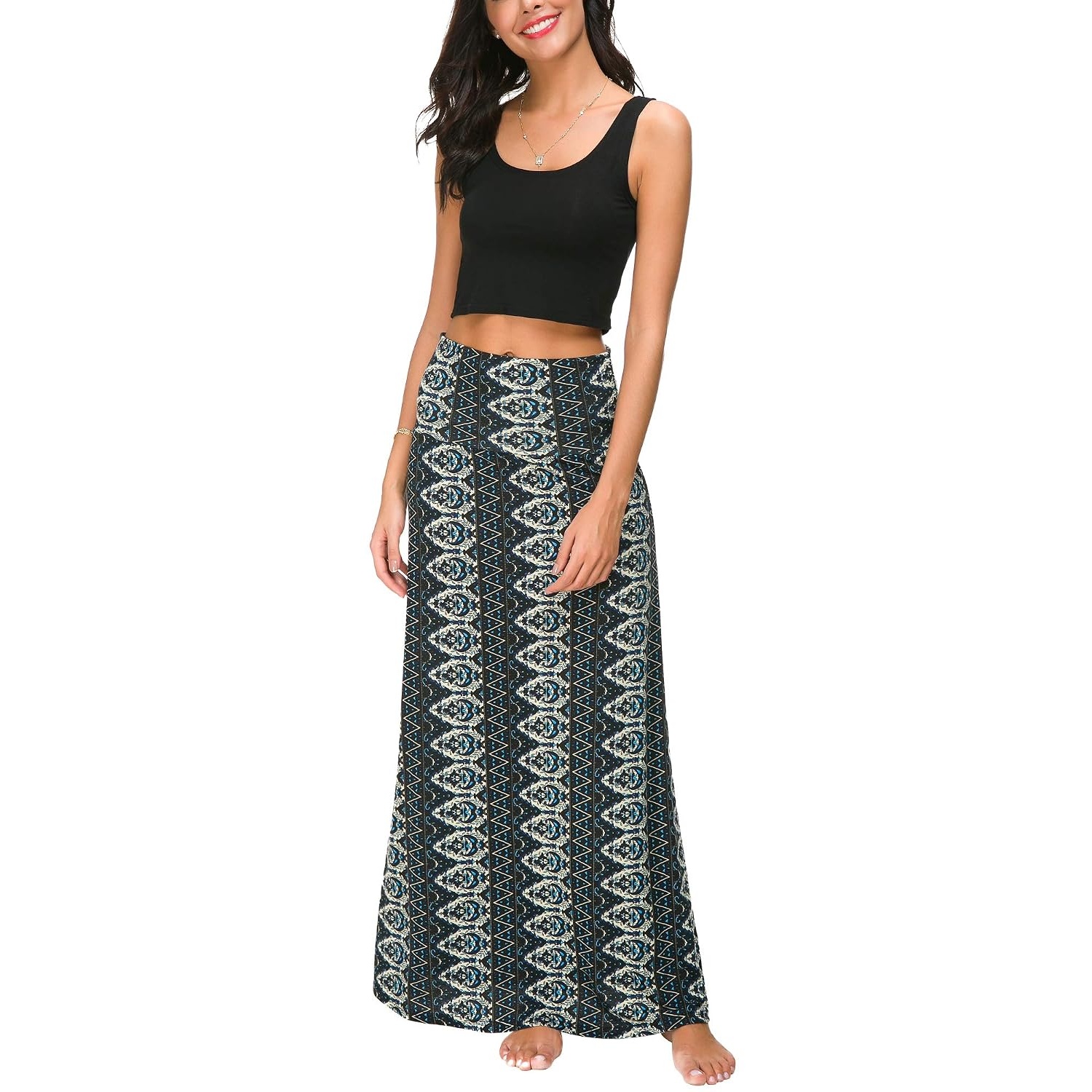 Comfy Long Flare Fold Skirt For Women