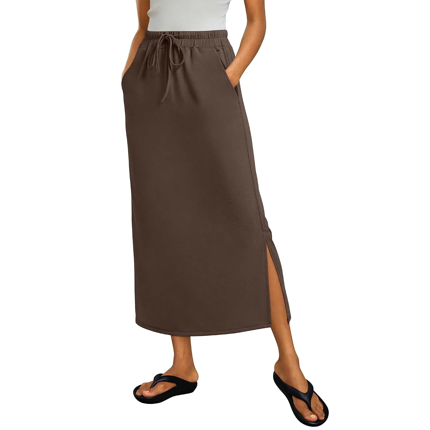 Casual Drawstring Maxi Skirt For Women