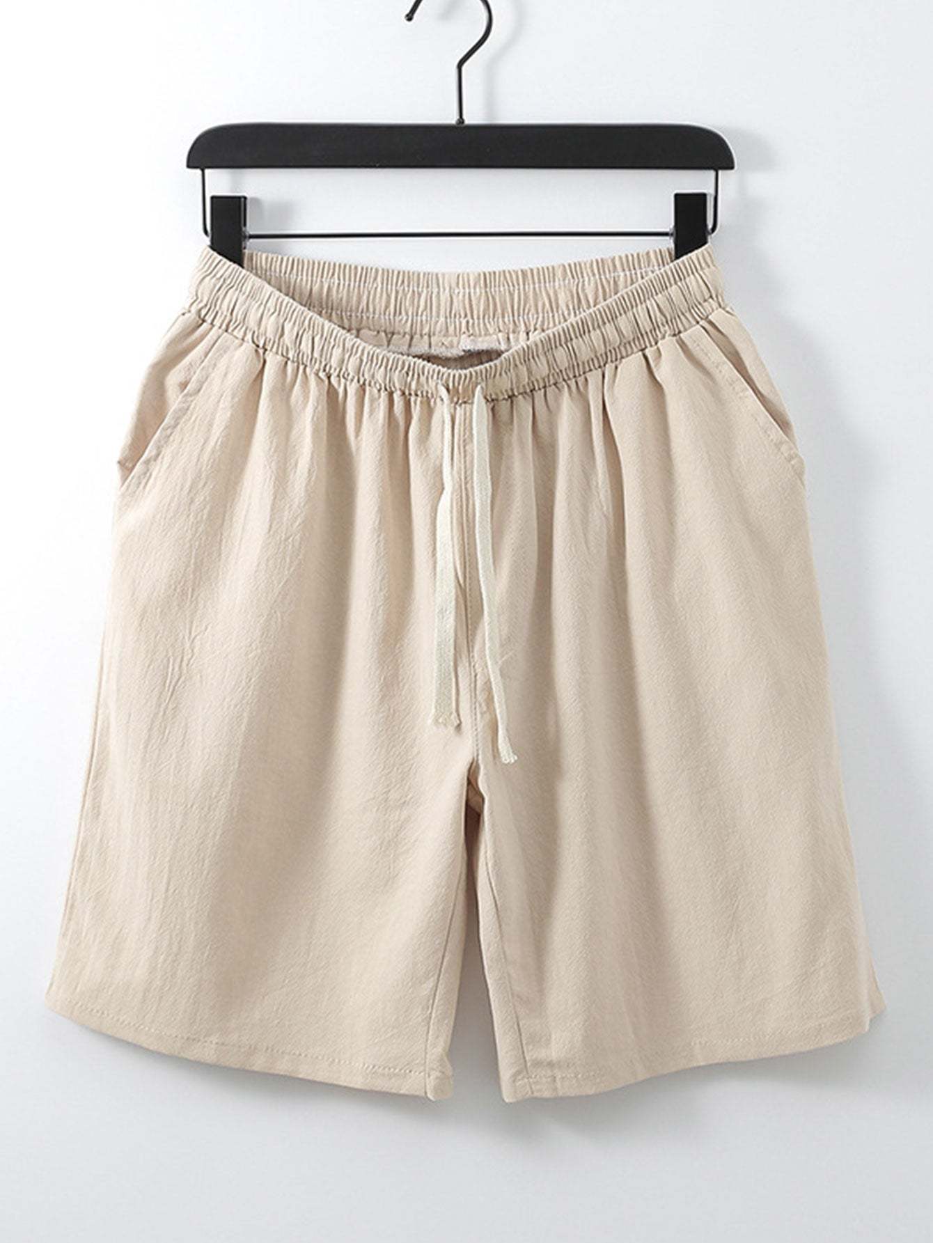 Classic Cotton Shorts With Drawstring-Waves And Trunks