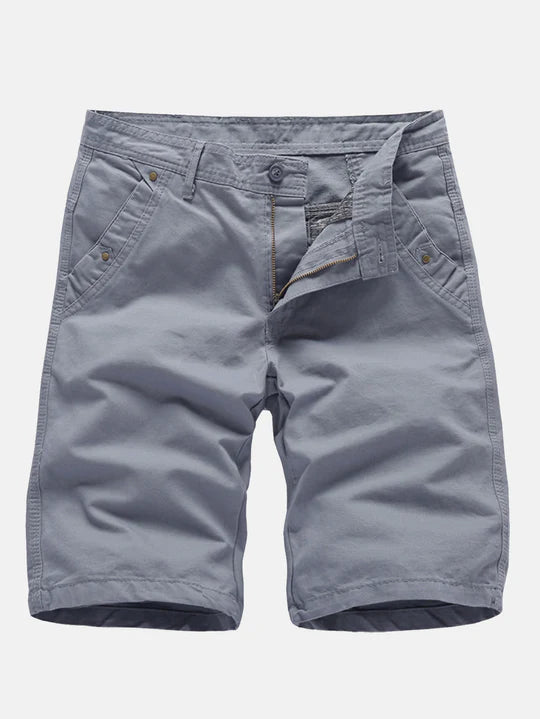 Chino Shorts With Stud Pocket-Waves And Trunks