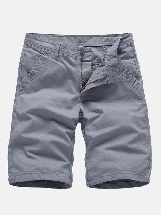 Chino Shorts With Stud Pocket-Waves And Trunks
