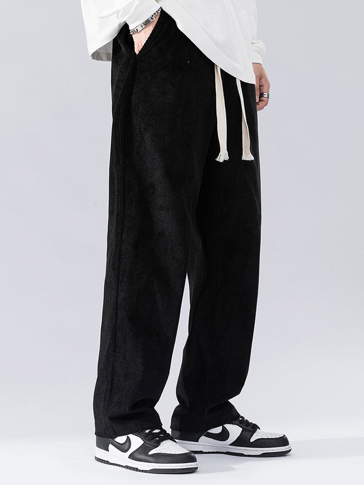 Straight Leg Corduroy Pants-Waves And Trunks