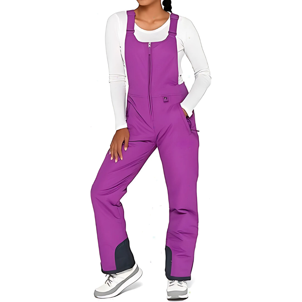 Insulated Adjustable Bib Overalls With Pockets-Waves And Trunks