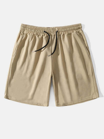 Mid Length Plain Beach Shorts-Waves And Trunks