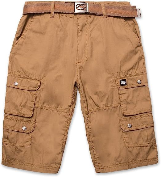 Button Closure Camo Cargo Shorts-Waves And Trunks