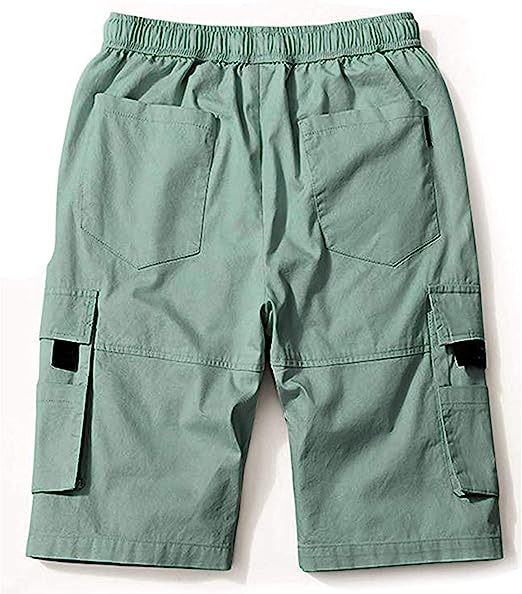 Elastic Waist Cargo Shorts-Waves And Trunks
