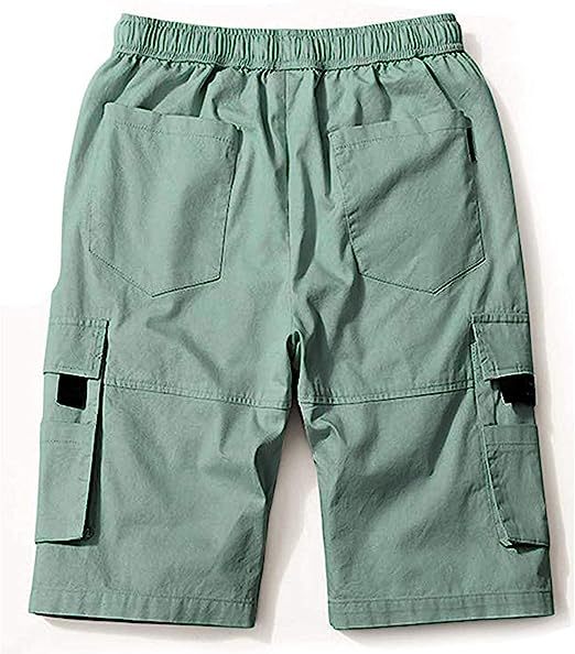Elastic Waist Cargo Shorts-Waves And Trunks