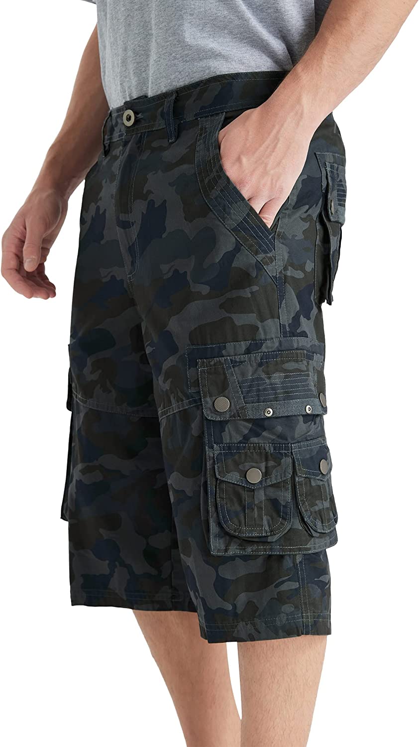 Relaxed Fit Cotton Cargo Capri Shorts-Waves And Trunks