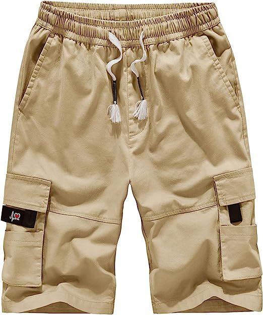 Elastic Waist Cargo Shorts-Waves And Trunks