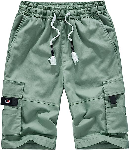 Elastic Waist Cargo Shorts-Waves And Trunks