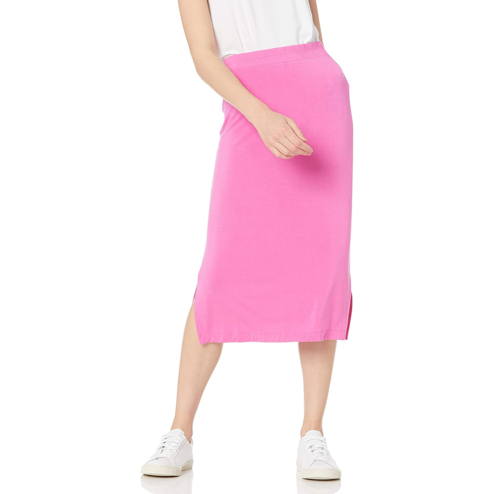 Casual Stretch Knit Midi Skirt With Soft Fit For Women